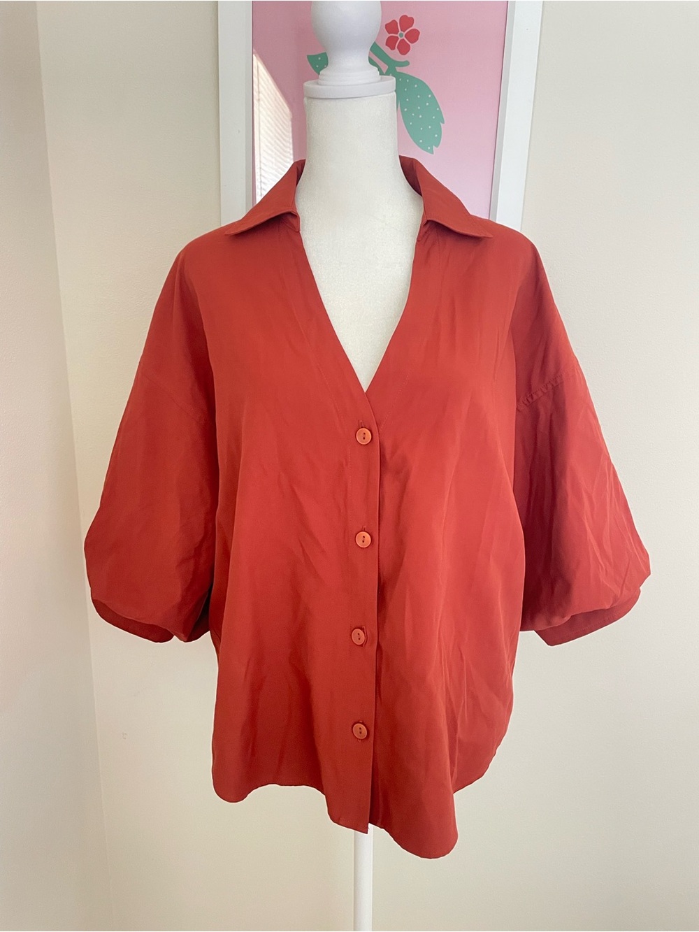Brochu Walker The Kate Shirt White Relaxed Button-Front Shirt in Tuscany Small - Picture 5 of 9